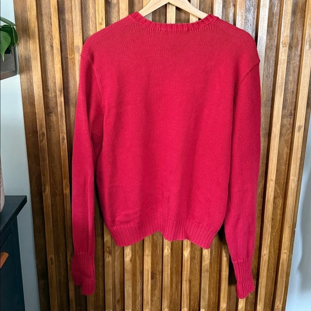 Vintage Polo Ralph Lauren Sport V neck Chunky Knit Pullover Sweater. M Unisex